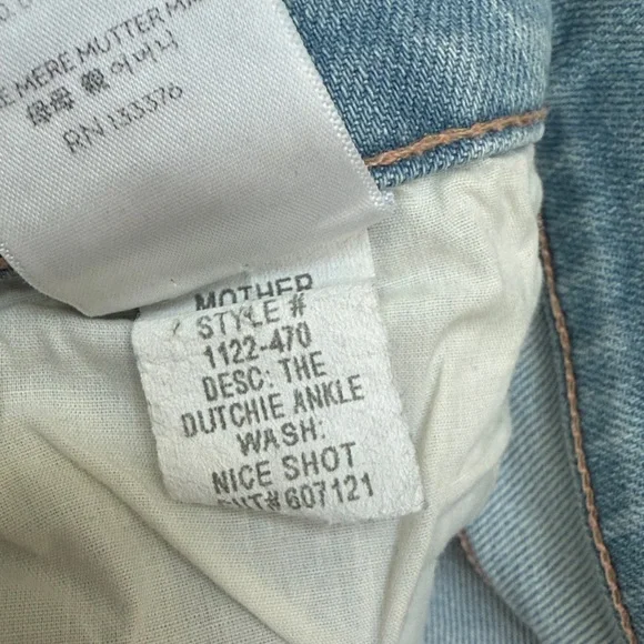 Mother The Dutchie Ankle jeans in nice shot color - Sz 31 - Picture 11 of 11